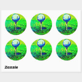 Parcours de golf coloré Tee Off Stickers (Feuille)