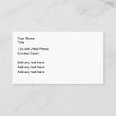 Parcours de golf Thème Carte de visite Design (Dos)