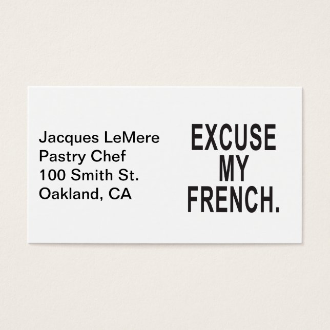 Pardon, Frans Visitekaartjes (Voorkant)