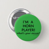 Pardon Horn Player Ronde Button 5,7 Cm (Voorkant /achterkant)