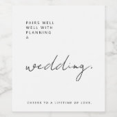 Pardon met een bruiloft wijn etiket (Enkel label)