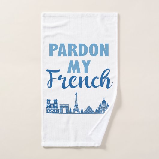 Pardon Mon Français - Paris Skyline (Serviette à main)