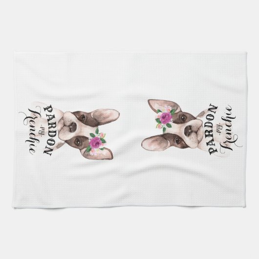 Pardon mon serviette de cuisine Frenchie (Horizontal)
