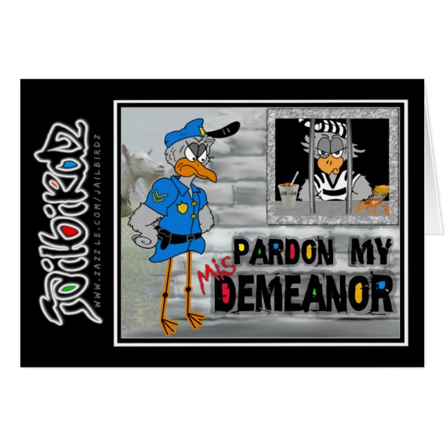 Pardon my (mis)demeanor: Jailbird card (Voorkant Horizontaal)