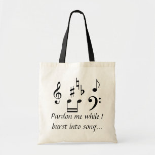 Pardon, terwijl ik in Song barstte Tote Bag