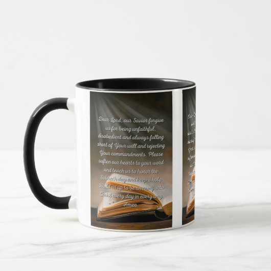 Pardonne-Moi Seigneur Prière Mug Deux Tons (Gauche)