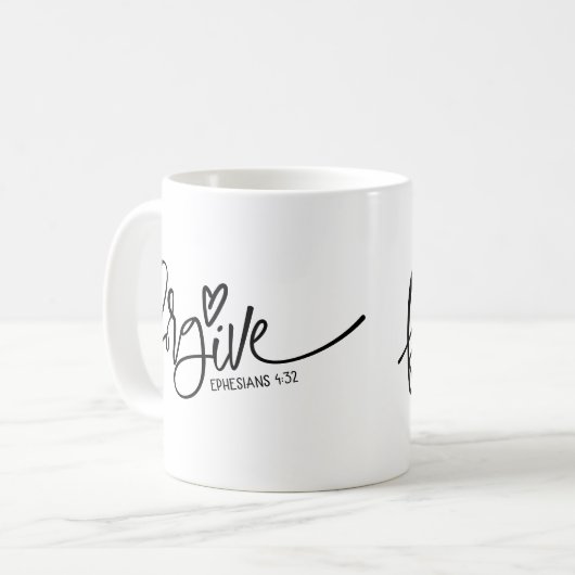 Pardonner Écriture Café Mug (Devant gauche)