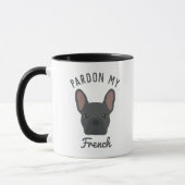 Pardonnez ma Mug de café Bulldog Français bleu fra (Gauche)