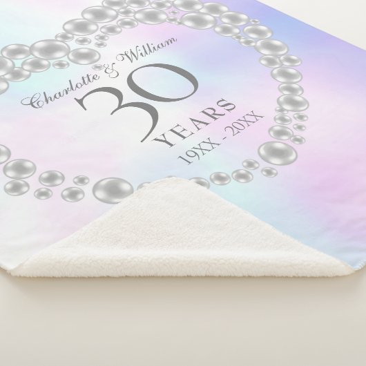Parel 30e huwelijksjubileum Chic Elegant Sherpa Deken (3/4)