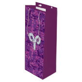 Parel Als Ram Sterrenbeeld Roze Camouflage Wijn Cadeautas (Voorkant Gekanteld)