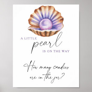 parel baby shower Raad hoeveel snoepjes Poster