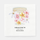 Parel, Bloemblaadjes & Prosecco | Bruidsmeisjesfee Servet (Voorkant)