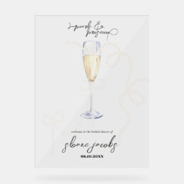 Parel, Bloemblaadjes + Prosecco | Parel Bruidsmeis Acryl Bord