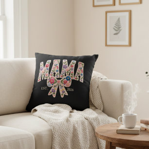 Parel Bloemige Mama Varsity Vrouwelijke Kunst Kussen