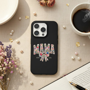 Parel Bloemige Mama Varsity Vrouwelijke Minimal iPhone 15 Pro Hoesje
