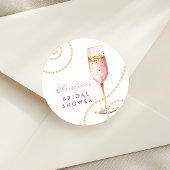 Parel Bruiloft Prosecco Feest Ronde Sticker