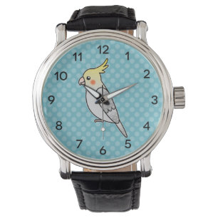 Parel Cartoon Cockatiel Papegaai Vogel Horloge