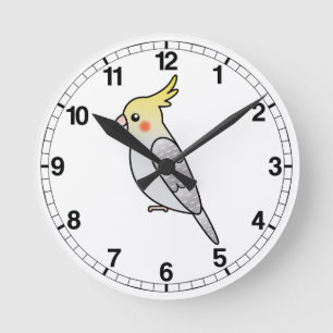 Parel Cartoon Cockatiel Papegaai Vogel Ronde Klok
