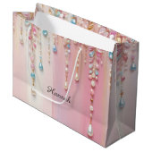 Parel Dangles en Pastel Stripes Groot Cadeauzakje (Voorkant Gekanteld)