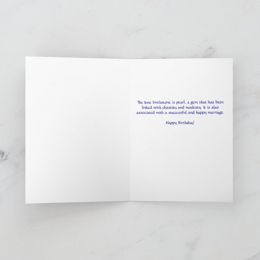 Parel - de verjaardag van Juni voor haar Kaart (Binnen)