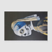 Parel Earring schedel Vermeer Parodie Decoupage L  Tissuepapier (Voorkant)
