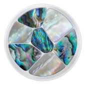 Parel en Abalone - Voronoi Cells Mosaic Keramische Knop (Voorkant)