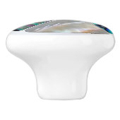 Parel en Abalone - Voronoi Cells Mosaic Keramische Knop (Zijkant)