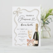 Parel- en Processo bruiloftsfeest uitnodiging (Staand voorkant)