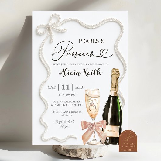Parel- en Processo bruiloftsfeest uitnodiging