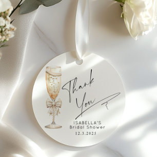 Parel en Prosecco Bruidsdiner Bedankt Bedankjes Labels