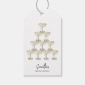 Parel en Prosecco Bruidsdiner Cadeaulabel (Voorkant)