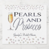 Parel en Prosecco Bruidsdiner Sparkling Wijnetiket (Enkel label)