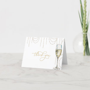 Parel- en Prosecco Bruidsdouche Bedankkaart