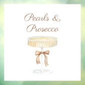 Parel en Prosecco bruidsdouche liefde Raamsticker (Vel 3)