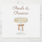 Parel en Prosecco bruidsdouche liefde Sparkling Wijnetiket (Enkel label)
