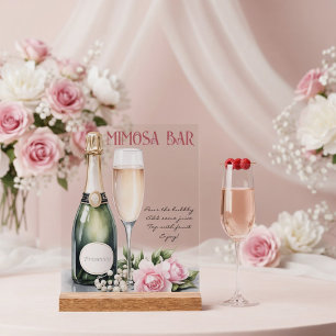 Parel- en Prosecco Bruidsdouche Mimosa Bar Acryl Bord