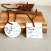 Parel- en Prosecco Bruidsfeest Dank Je Ronde Sticker