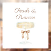 Parel en Prosecco bruidsfeest liefde  Raamsticker (Vel 2)