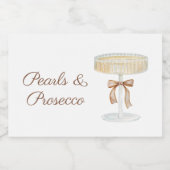 Parel en Prosecco bruidsfeest liefde Sparkling Wijnetiket (Enkel label)