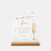 Parel- en Prosecco Bruidsmeisjesfeest Mimosa Bar Acryl Bord (Voorkant)