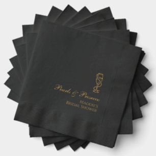 Parel- en Prosecco-bruidsnapkins met folie-stempel Folie Servetten