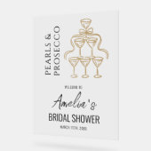 Parel- en Prosecco Bruiloft Feest Welkom Bord (Hoek)