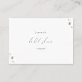 Parel- en Prosecco-bruiloftsdiner-ideeën voor een  Informatiekaartje (Achterkant)