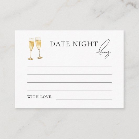 Parel- en Prosecco-bruiloftsdiner-ideeën voor een  Informatiekaartje (Voorkant)