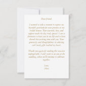 Parel- en prosecco bruiloftsfeest elegant gedrukt bedankkaart (Achterkant)