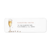 Parel- en Prosecco Bruiloftsfeest Etiket (Voorkant)