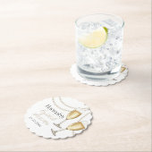 Parel en prosecco Elegante bruidsdouche Kartonnen Onderzetters (Insitu)