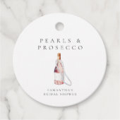 Parel- en Prosecco Elegante Bruidsmeisjes Bruiloft Bedankjes Labels (Voorkant)