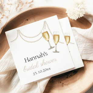 Parel en prosecco Elegante bruidsshower Servet