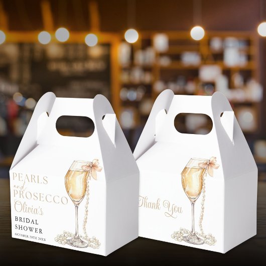 Parel en Prosecco Elegante Bruiloft Borrel Bedankdoosjes